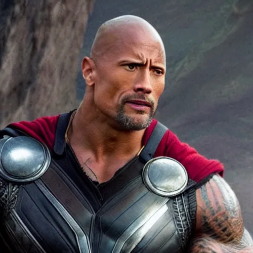 Image similar to Dwayne Johnson as Thor