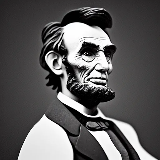 Prompt: modern photo of abe lincoln if he lived in the 21st century. Hyperrealism. 8k. Bokeh.