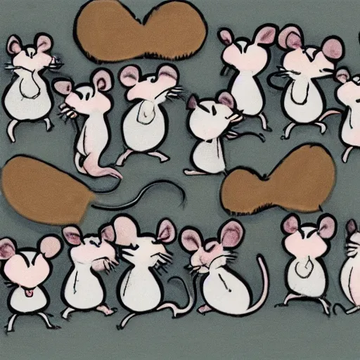 Image similar to a social gathering of gangster mice