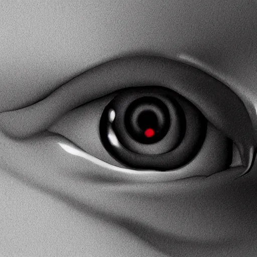 Prompt: a close up image of an eye of the watcher, eerie, black color scheme, horror, highly detailed, artstation, cgsociety