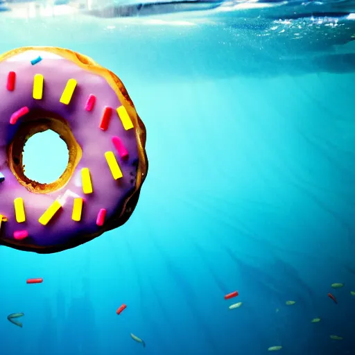 Image similar to donut under water sea , sunk deep water view , under water pictures