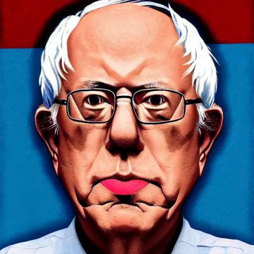 Image similar to a portrait of Bernie Sanders, in the style of a Cubism painting, soft features, 4k