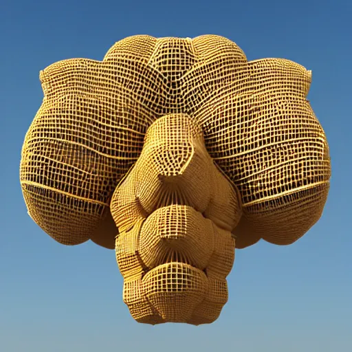 Prompt: highly detailed 3d render of burning man festival sculpture in the shape of bees by Beeple