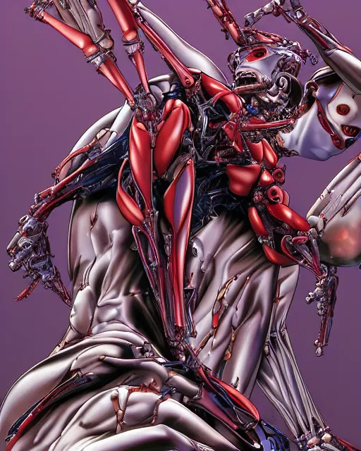 Image similar to evangelion by glenn fabry, biomechanical, 4 k, hyper detailed