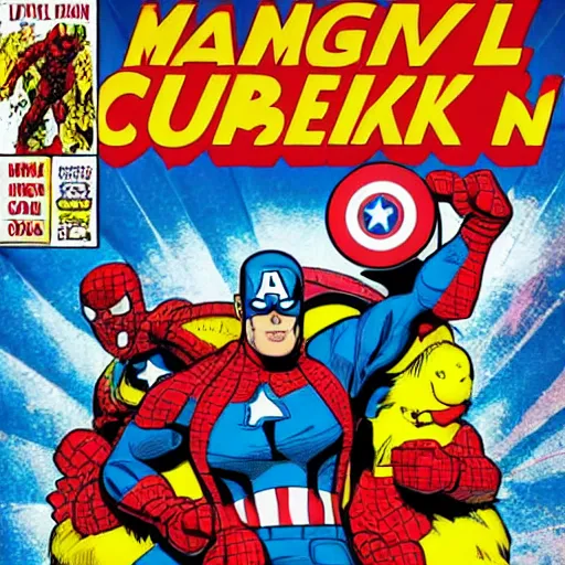 Prompt: marvel comic book cover with rubber ducky man