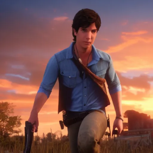 Prompt: Film still of Percy Jackson, from Red Dead Redemption 2 (2018 video game)