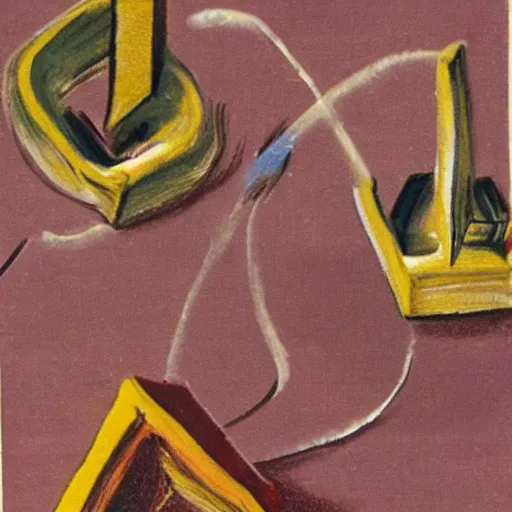 Image similar to dreidel drawn by francis bacon