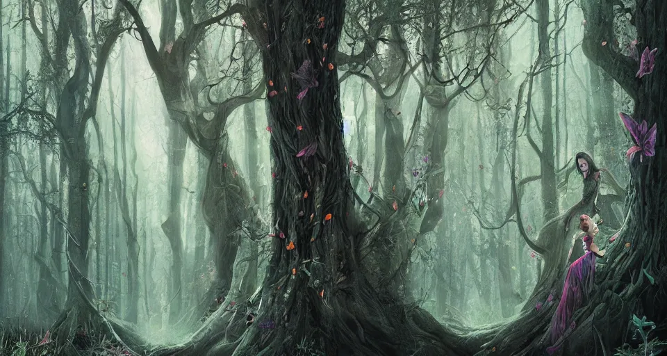 Image similar to Enchanted and magic forest, by Sam Spratt