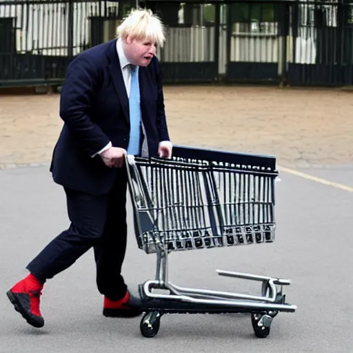 Wide Angle Photo of Boris Johnson doing Jackass Stable Diffusion