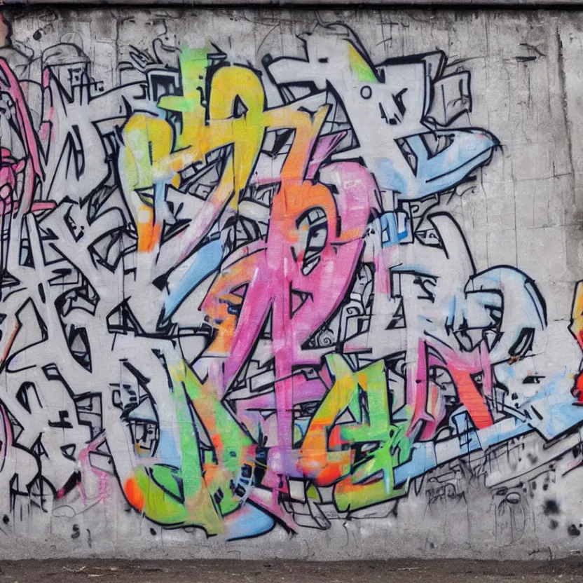 Prompt: a grafitti that reads hatica on a new york wall, hyper realistic