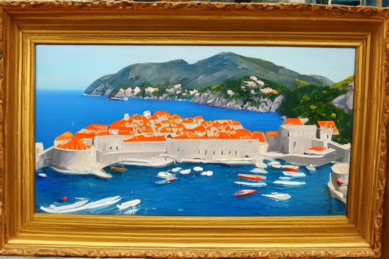 Prompt: dubrovnik, oil painting, oil in canvas, old painting, brushstrokes