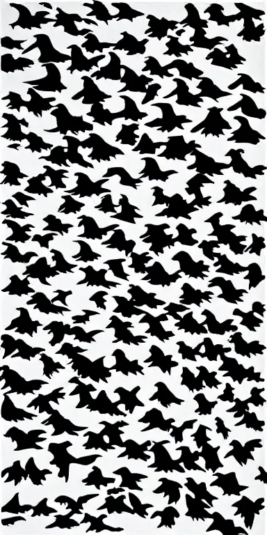 Image similar to flock of ravens made of black! rose petals!!, expressionist, album art, by bridget riley