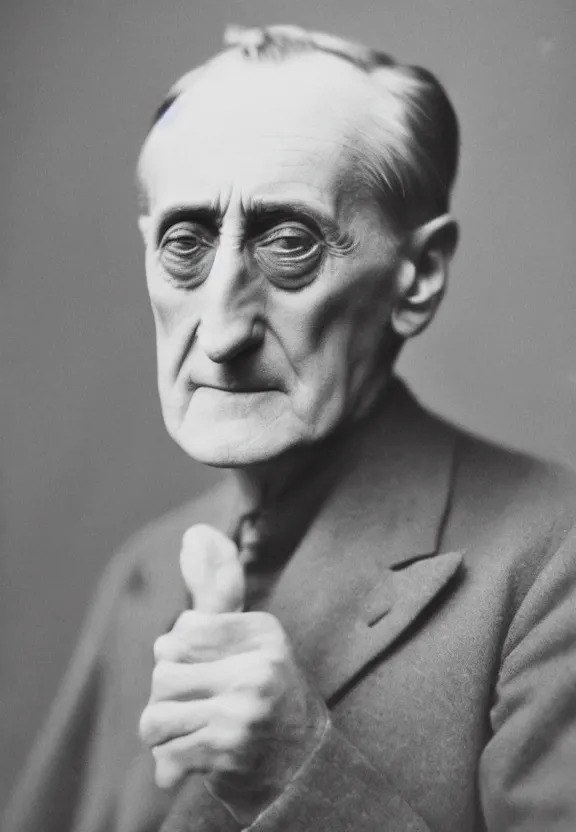 Image similar to a close - up casual photo of middle - aged marcel duchamp by irving penn, 1 9 2 0 s monochrome snapshot, graflex 4 x 5, f 1. 8, 3 5 mm, ilford delta 3 2 0 0 pro