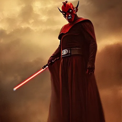 Image similar to Darth Maul, elden ring boss, matte painting, detailed, elden ring, oil on canvas