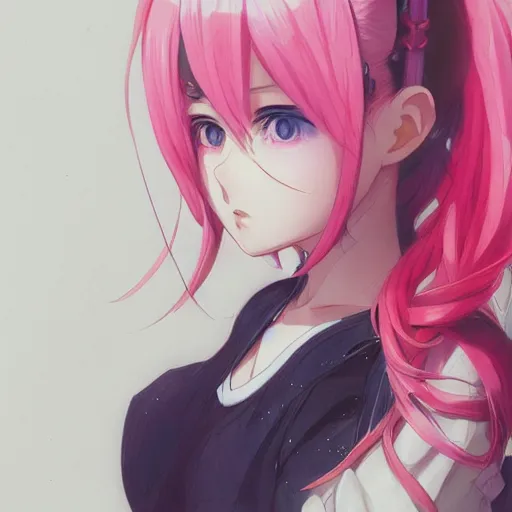 Image similar to An anime drawing of a pink haired woman, by Stanley Artgerm Lau, WLOP, Rossdraws, James Jean, Andrei Riabovitchev, Marc Simonetti, and Sakimi chan, trending on artstation