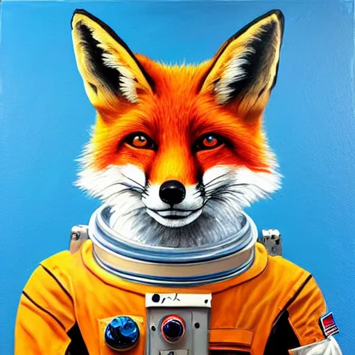 Image similar to A Fox Astronaut, oil painting, artstation, award winning,