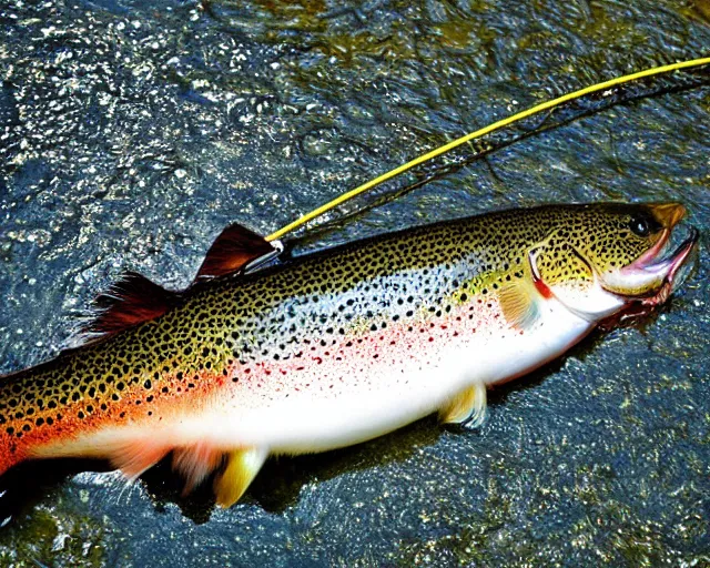 Image similar to fur - bearing trout, wet fur for heat retention, fishing photograph