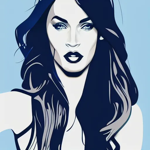 Prompt: megan fox portrait, artwork by arunas kacinskas, graphic design, with geometrical shapes and lines, flat color and line, sketch, minimalistic, procreate, digital illustration, ipad pro, vector illustration, inky illustration, pastel, dribble portraits