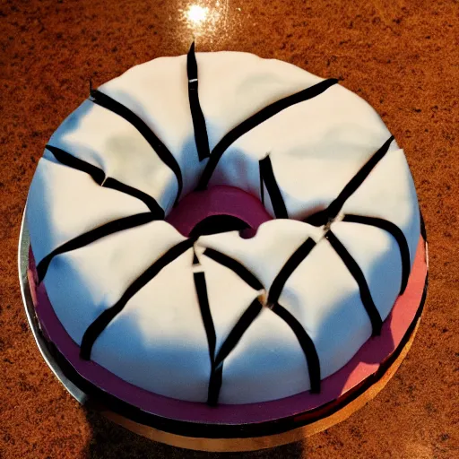 Image similar to a photo of a cake in the shape of discord icon