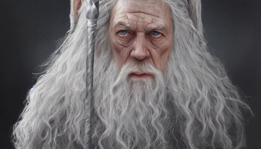 Image similar to Gandalf the white, beautiful realistic artwork on artstation