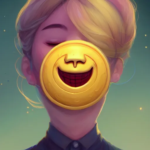 Prompt: a portrait of the smiling happy mask salesman, eyes closed, art by lois van baarle and loish and ross tran and rossdraws and sam yang and samdoesarts and artgerm and saruei and disney, digital art, highly detailed, intricate, sharp focus, trending on artstation hq, deviantart, unreal engine 5, 4 k uhd image