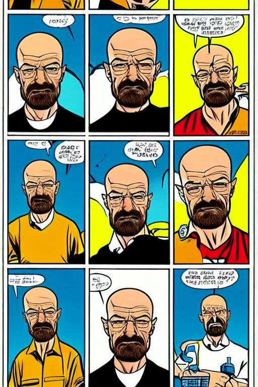 Prompt: walter white, in the style of archie comics, highly detailed,