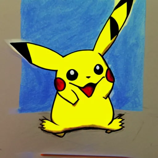 Image similar to a child's drawing of pikachu