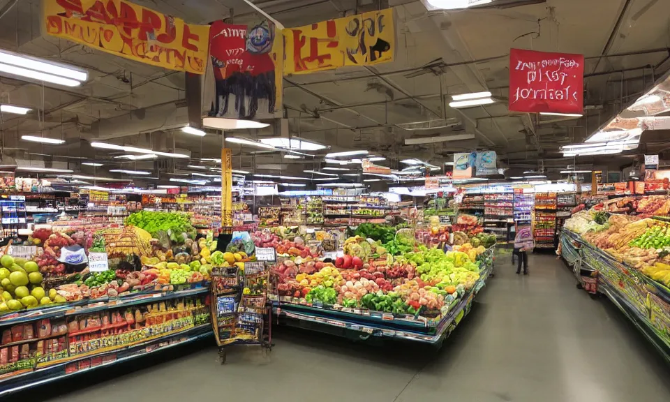 Image similar to interior shot of a super market