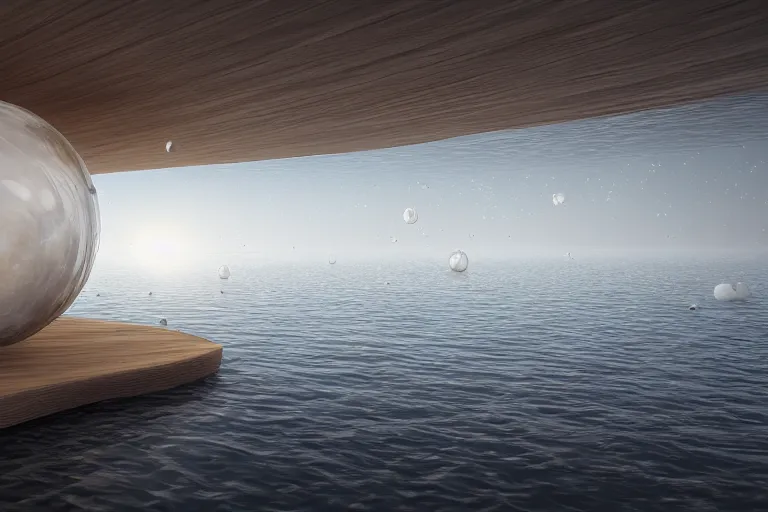 Image similar to many white spherical egg shaped spaces arranged up and down formation a cell building, by pierre bernard, on the calm lake, people's perspective, future, interior wood, marble, award winning, highly detailed 4 k art, dusk, unreal engine highly rendered, global illumination, radial light, internal environment