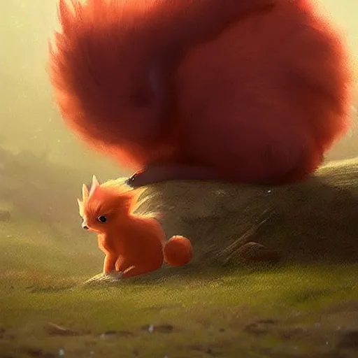 Image similar to vulpix, Greg rutkowski, Trending artstation, cinematográfica, digital Art