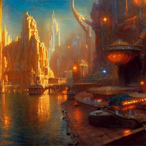 Image similar to atlantis the city. highly detailed painting by gaston bussiere, craig mullins, j. c. leyendecker 8 k