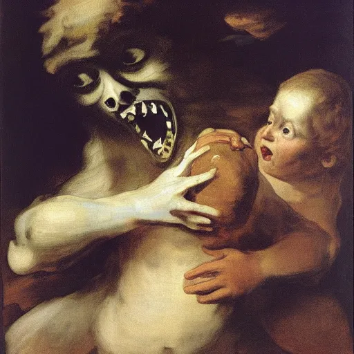 Prompt: FRANCISCO GOYA, SATURN DEVOURING HIS SON, scooby doo