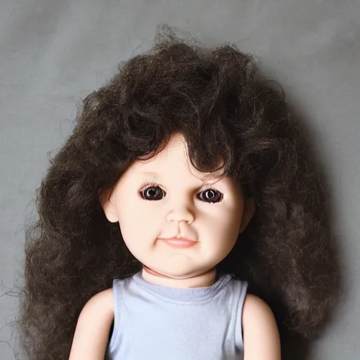 Image similar to a mullet baby doll that looks like mikky ekko, felt