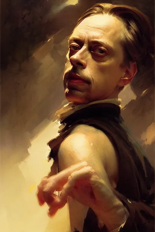 Prompt: beautiful portrait half steve buscemi artisan loaf of sourdough bread, art by anders zorn, wonderful masterpiece by greg rutkowski, beautiful cinematic light, american romanticism thomas lawrence, greg rutkowski