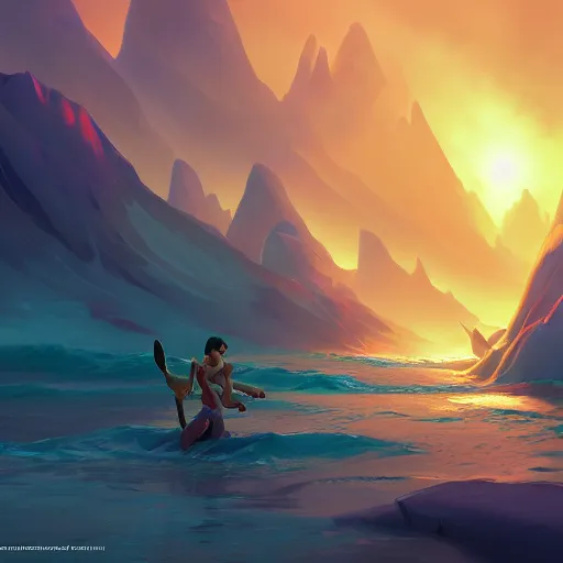 Image similar to samudra manthan, mattepainting concept blizzard pixar maya engine on stylized background splash comics global illumination lighting artstation, sharp focus, lois van baarle, ilya kuvshinov, rossdraws