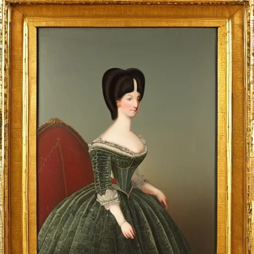 Image similar to a high quality and detailed 1840s painting of a German princess