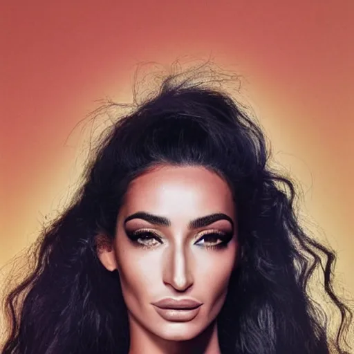 Prompt: an ultra detailed hyperrealistic portrait of Eleni Foureira with an extrene detailed face and eyes at the Eruovision Song Contest singing