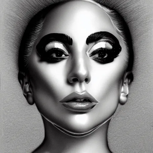 Prompt: drawing of lady gaga unclothed