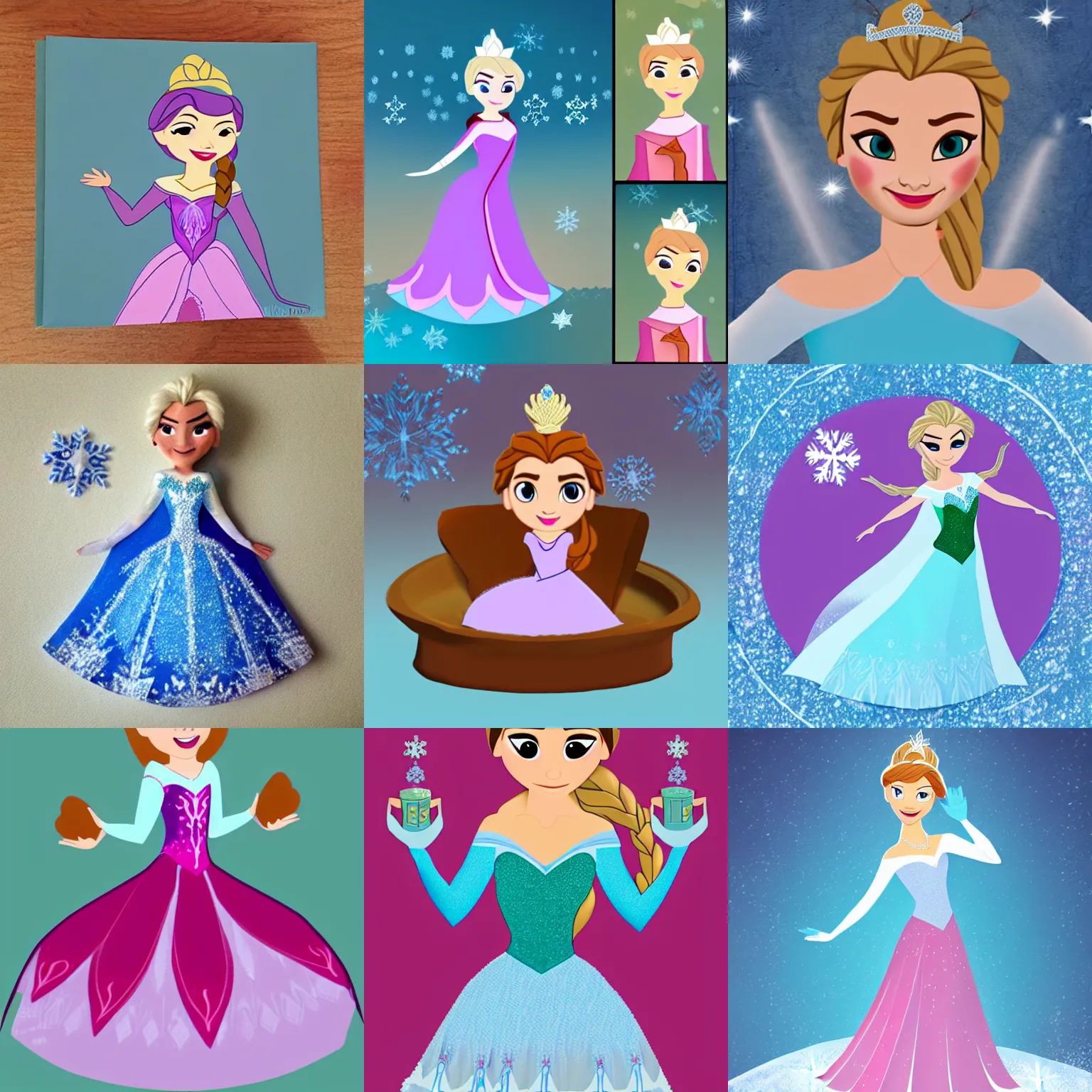 Prompt: poop emoji as princess elsa from frozen, disney animation