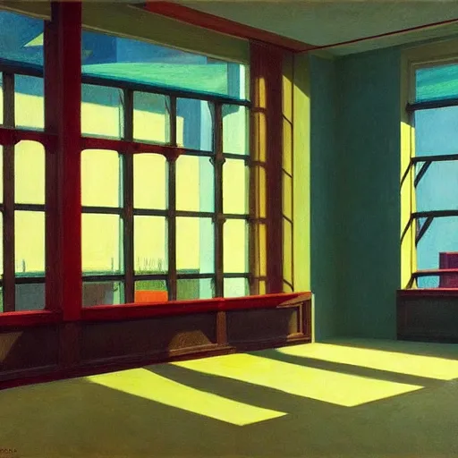 Prompt: An empty sad restaurant, Edward Hopper and James Gilleard, Zdzislaw Beksinski, Mark Ryden, Wolfgang Lettl highly detailed, hints of Yayoi Kasuma