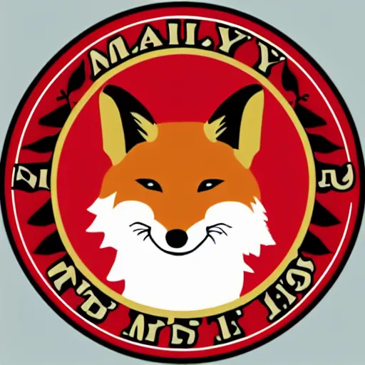 Image similar to military logo that involves foxes, white and red color scheme