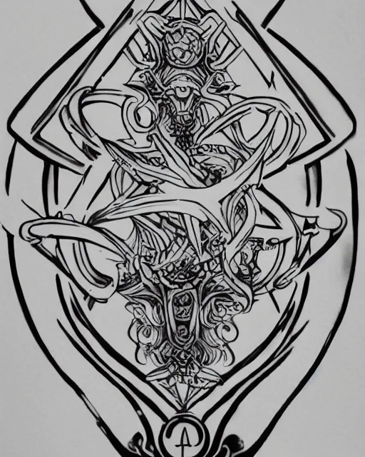 Image similar to cool alchemy tattoo design idea on transparent background