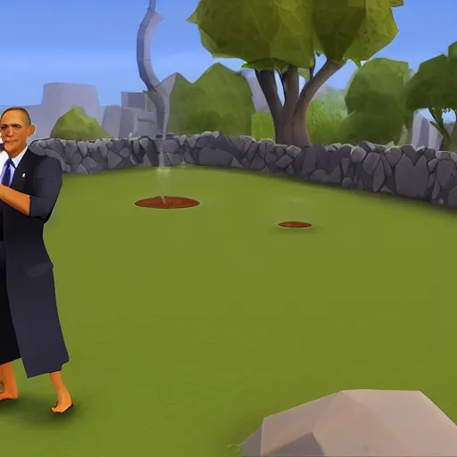 Image similar to obama in runescape