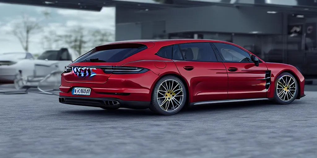 Image similar to “2021 Porsche Panamera Minivan, ultra realistic, 4K, high detail”