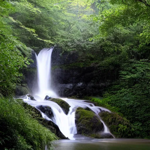 Image similar to a waterfall that flows up into a cloud