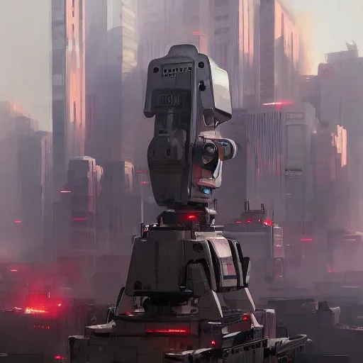 Prompt: robot controled city ,Trending on artstation , by greg rutkowski