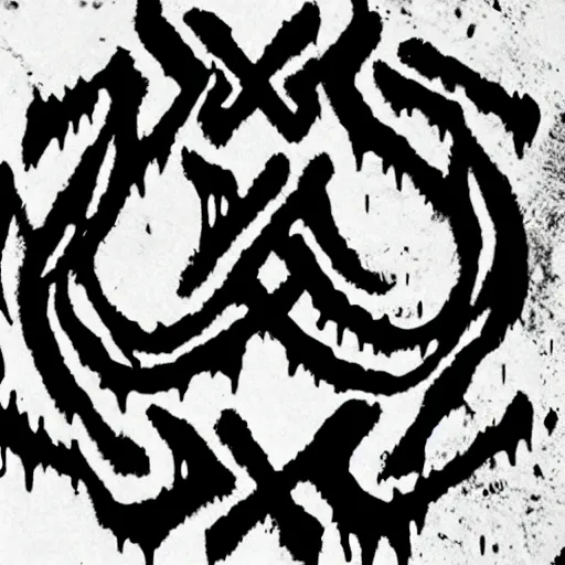 Image similar to black metal band font, unreadable, looks like varicose veins, symmetrical, illegible