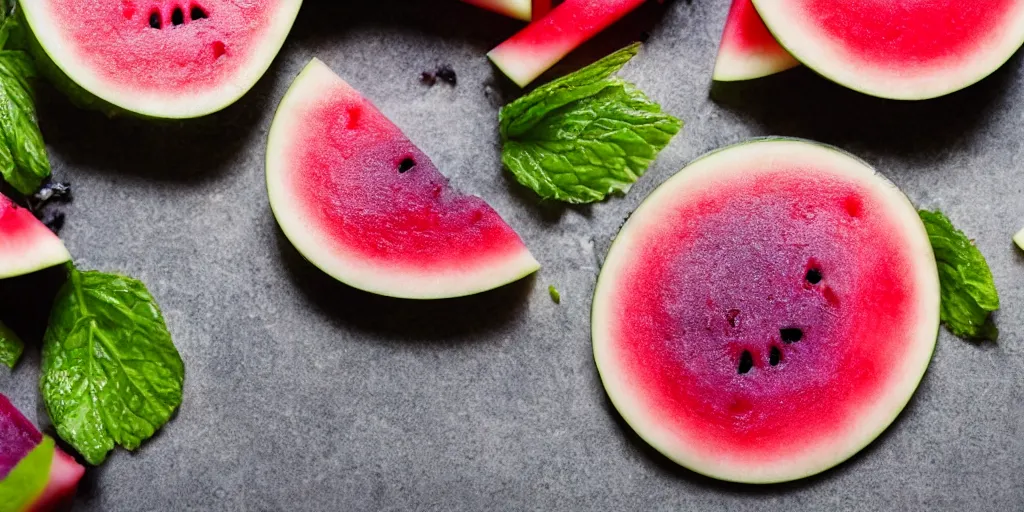 Image similar to purple watermelon slice, food photography