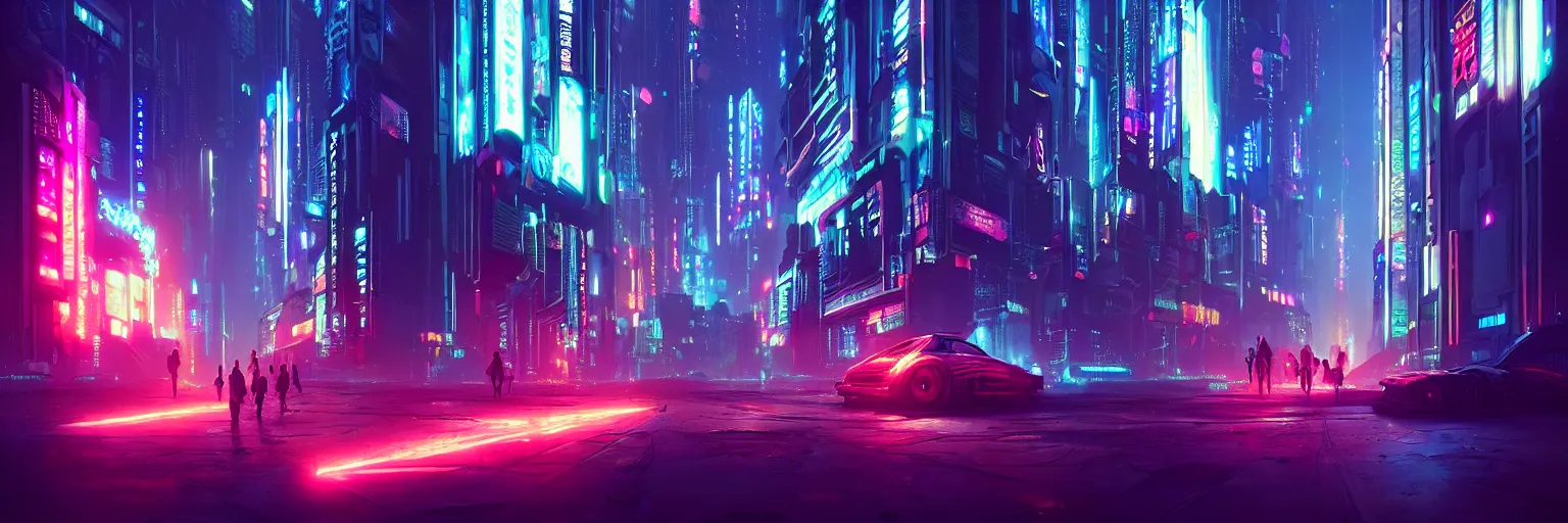 Image similar to cinematic photography of a cyberpunk cityscape, cyber led neon lighting, flare lighting, bokeh, rule of thirds, hyper photorealistic, crispy quality, digital photography, art by artgerm, art by greg rutkowski, art by pascal blanche,