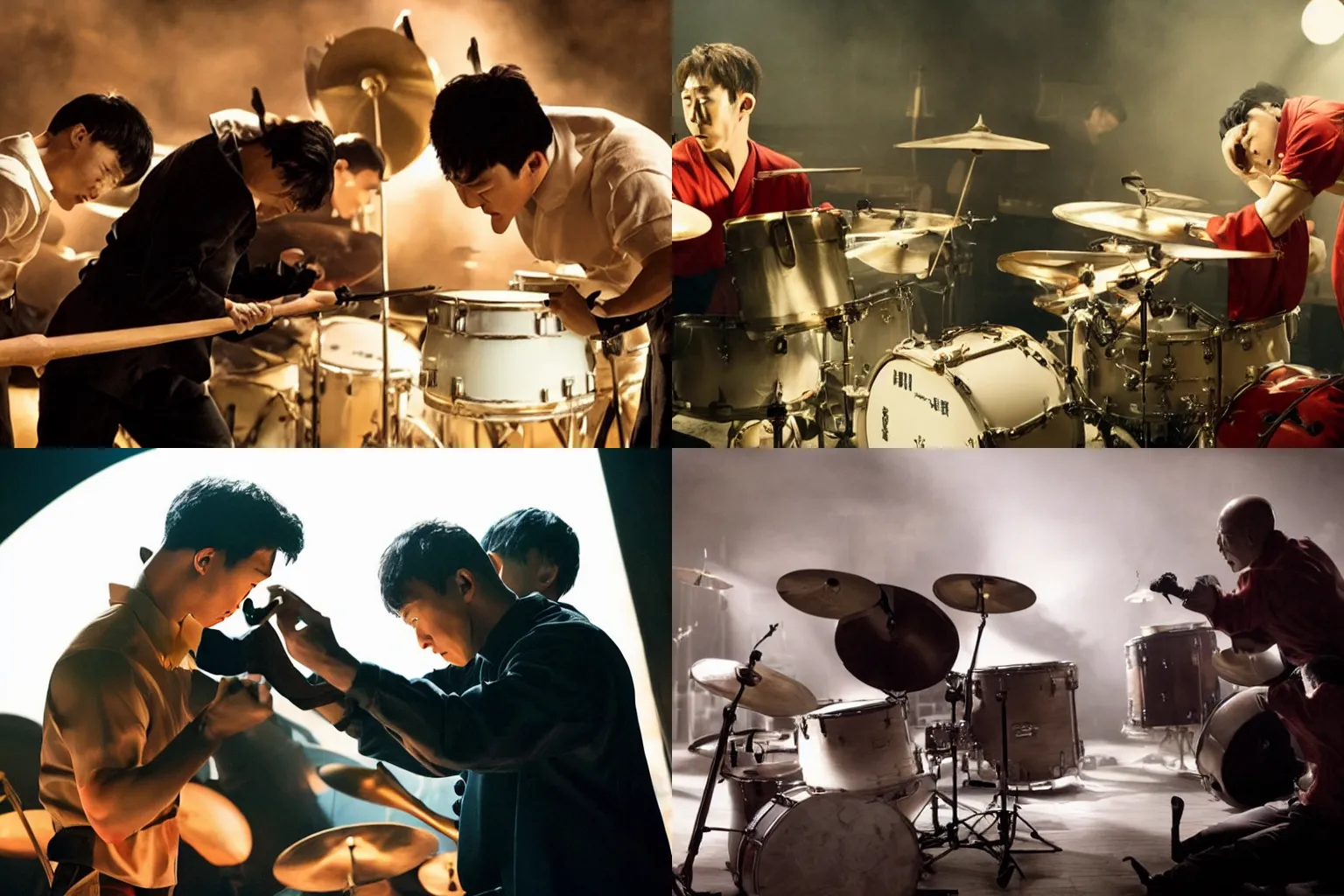 Prompt: Korean remake of Whiplash (2014), film still, dramatic lighting,